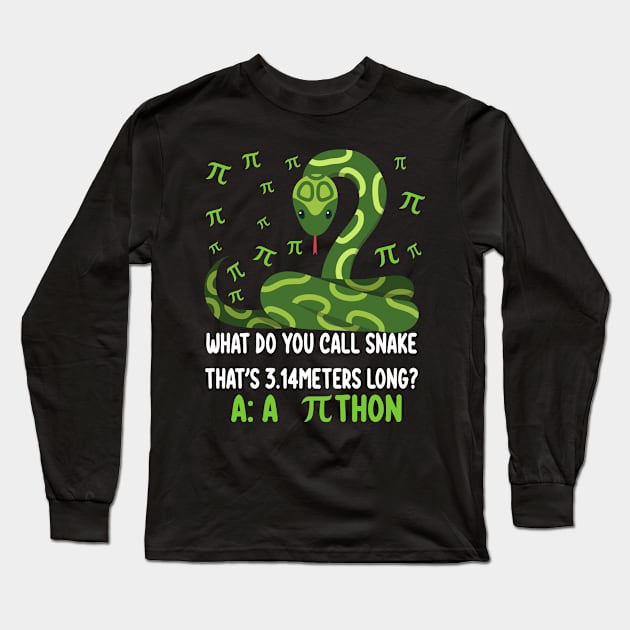 Funny Python Pithon Pi 3.14 Symbol Math Teacher Pi Day 2023 Long Sleeve T-Shirt by DesignHND